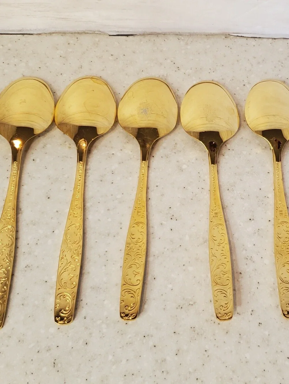 International Silver Americana Golden Heritage 44 Pc Gold Tone Flatware Set Serv